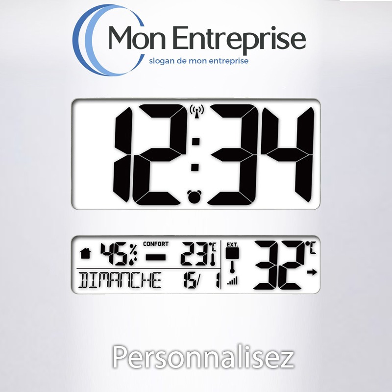 Horloge digitale personnalisable - heure - température, date, hygrométrie 