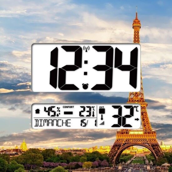 Horloge digitale personnalisable - heure - température, date, hygrométrie
