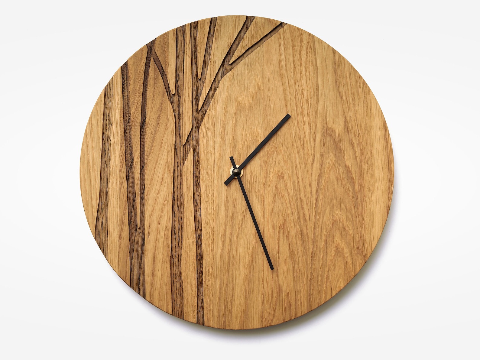 Horloge murale en bois arbres 